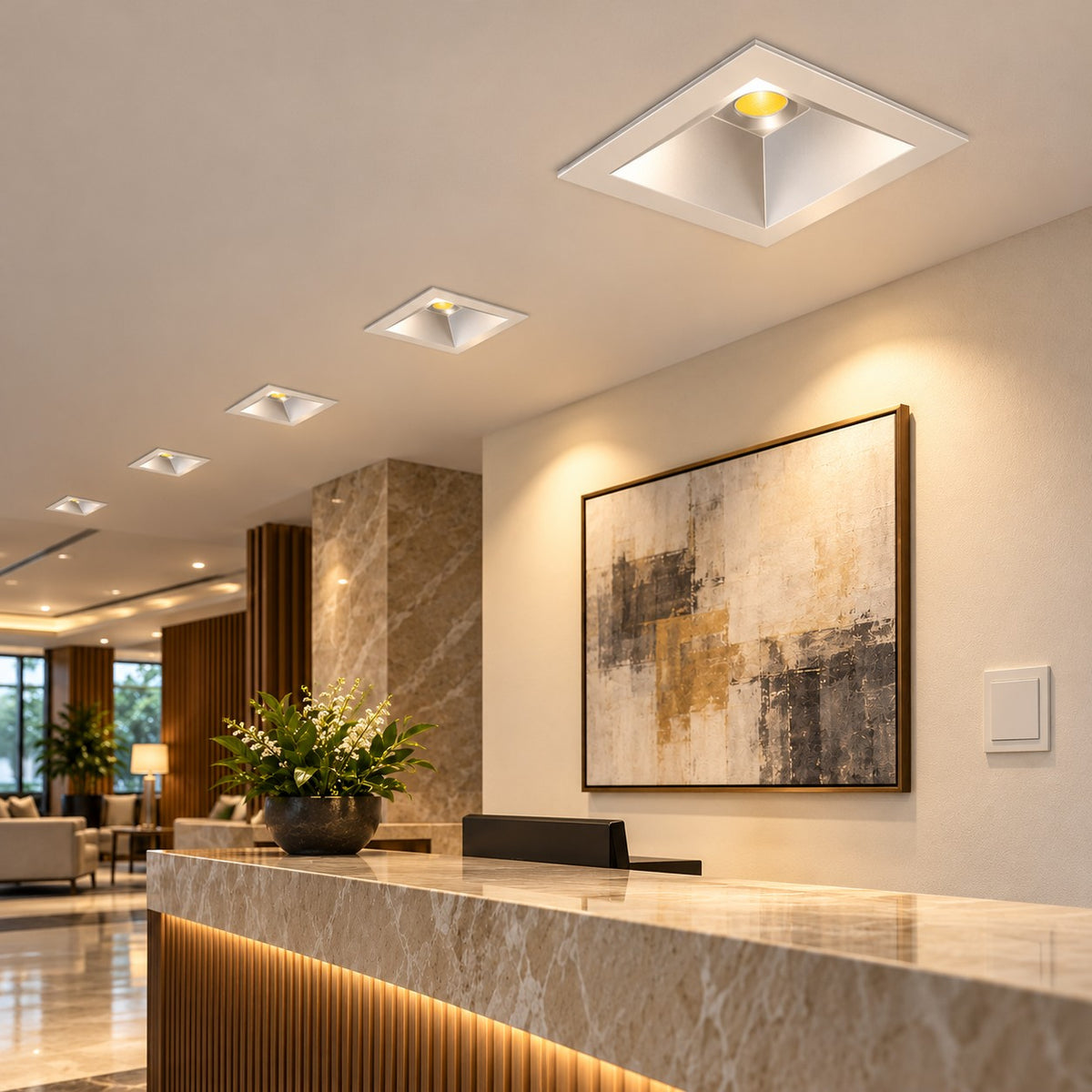 Architectural LED COB Downlights – Deep And Pin Spot - 8W COB Square Deep Downlight