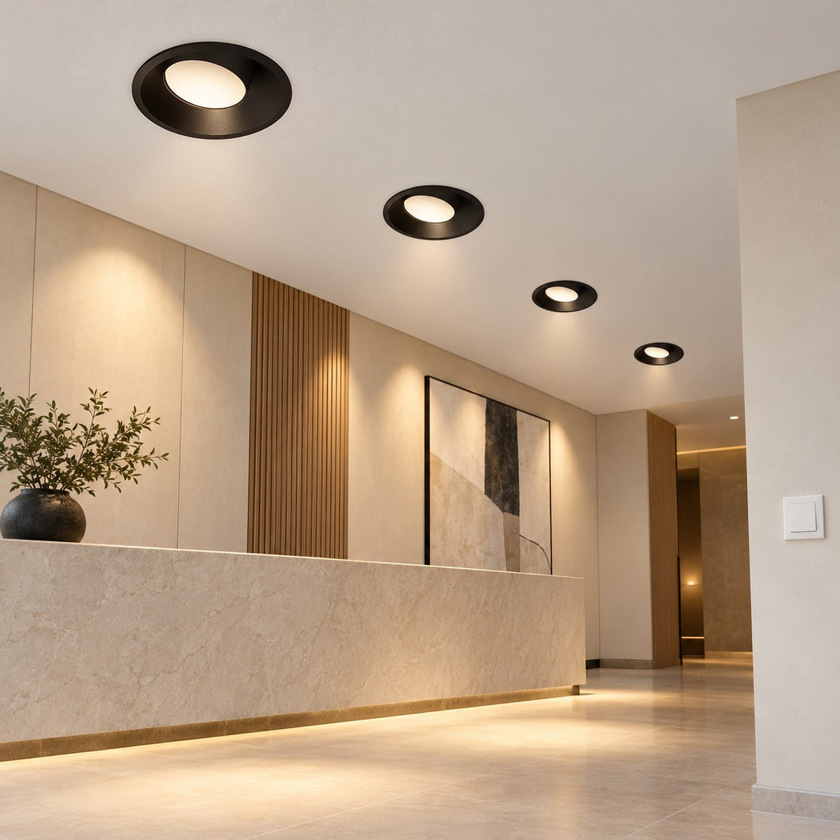 Architectural LED COB Downlights – Deep And Pin Spot - 12W Dimmable / Black / H46xW120 / Ø115