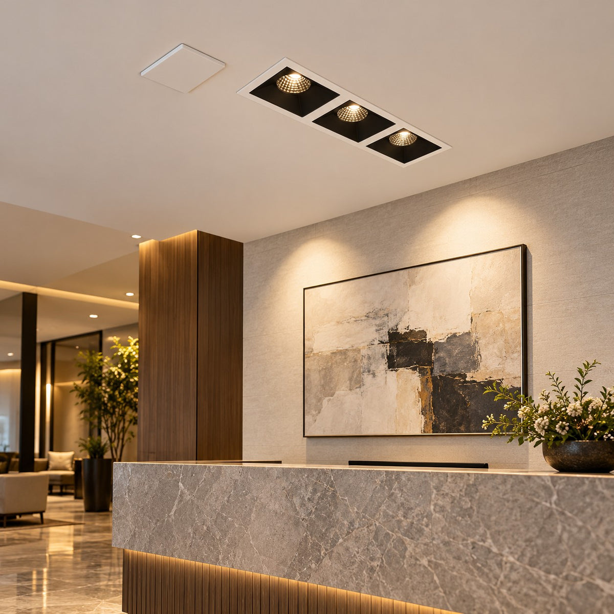 Architectural LED COB Downlights – Deep And Pin Spot - 18W 3x6 LED Laser Series Square Deep COB