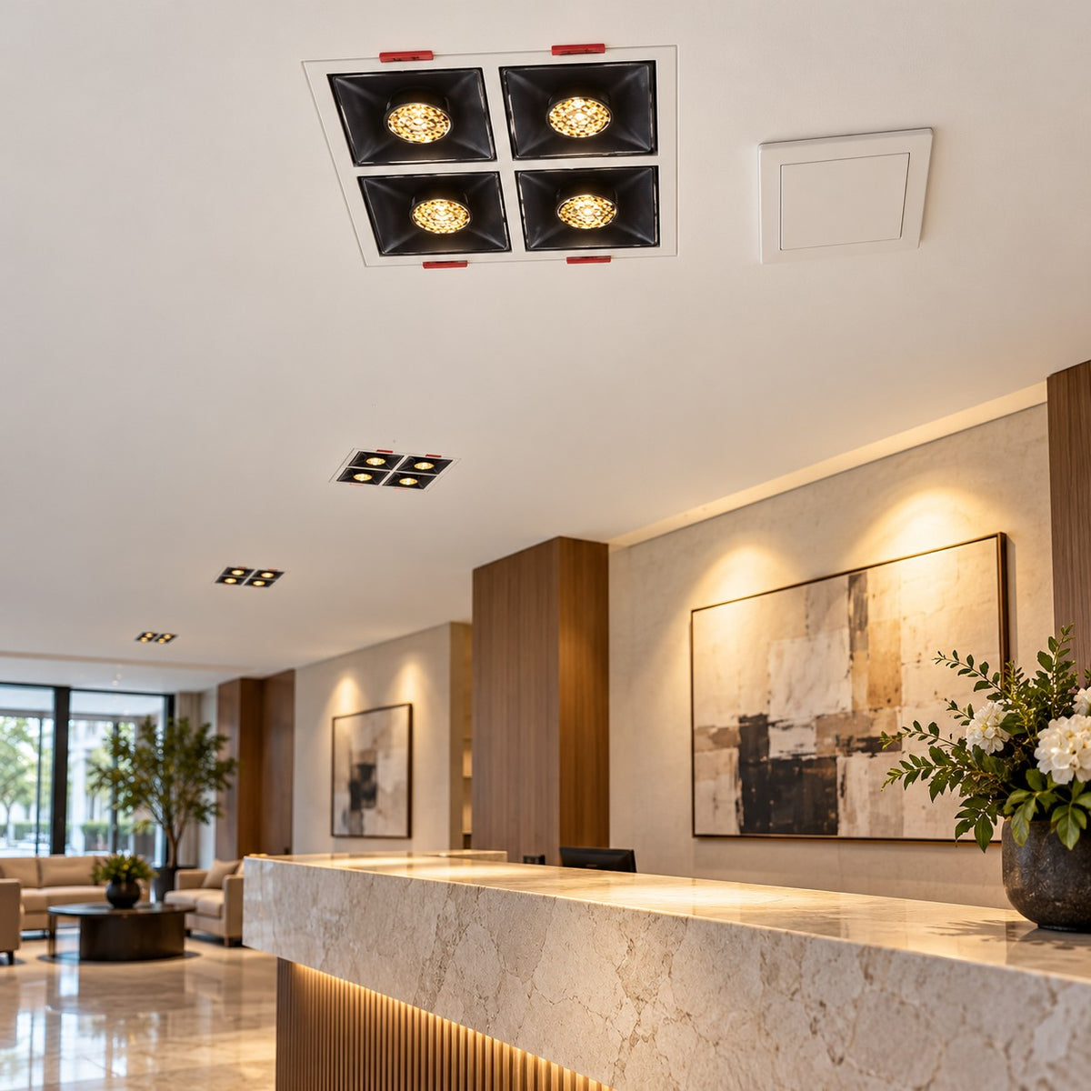 Architectural LED COB Downlights – Deep And Pin Spot - 24W 4x6 LED Laser Series Square Deep COB