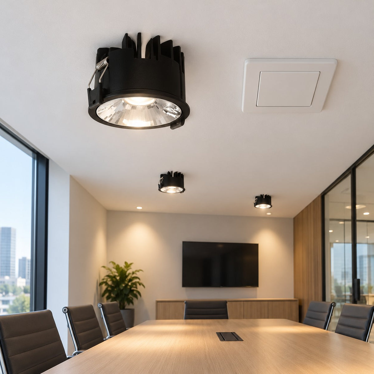 Architectural LED COB Downlights – Hermes - 7W COB Hermes Reflector / Silver + Black, 12W COB Hermes / Silver + Black / Ø75, 12W COB Hermes / Silver + Black, 18W COB Hermes / Silver + Black