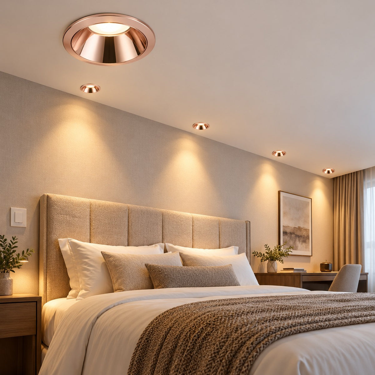 Architectural LED COB Downlights – Rhodium - 7W Neo / Rose Gold / H53xW65 / Ø58, 12W Neo Rhodium / Rose Gold / H75xW80, 18W Neo / Rose Gold / H95xW100 / Ø93