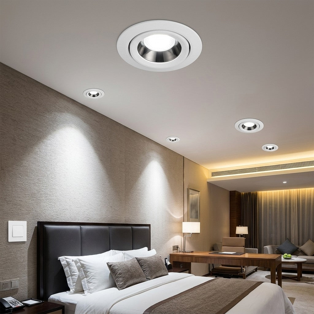 Architectural LED COB Downlights – Rhodium - COB Rhodium Sparta Mvbl Fixture Round
