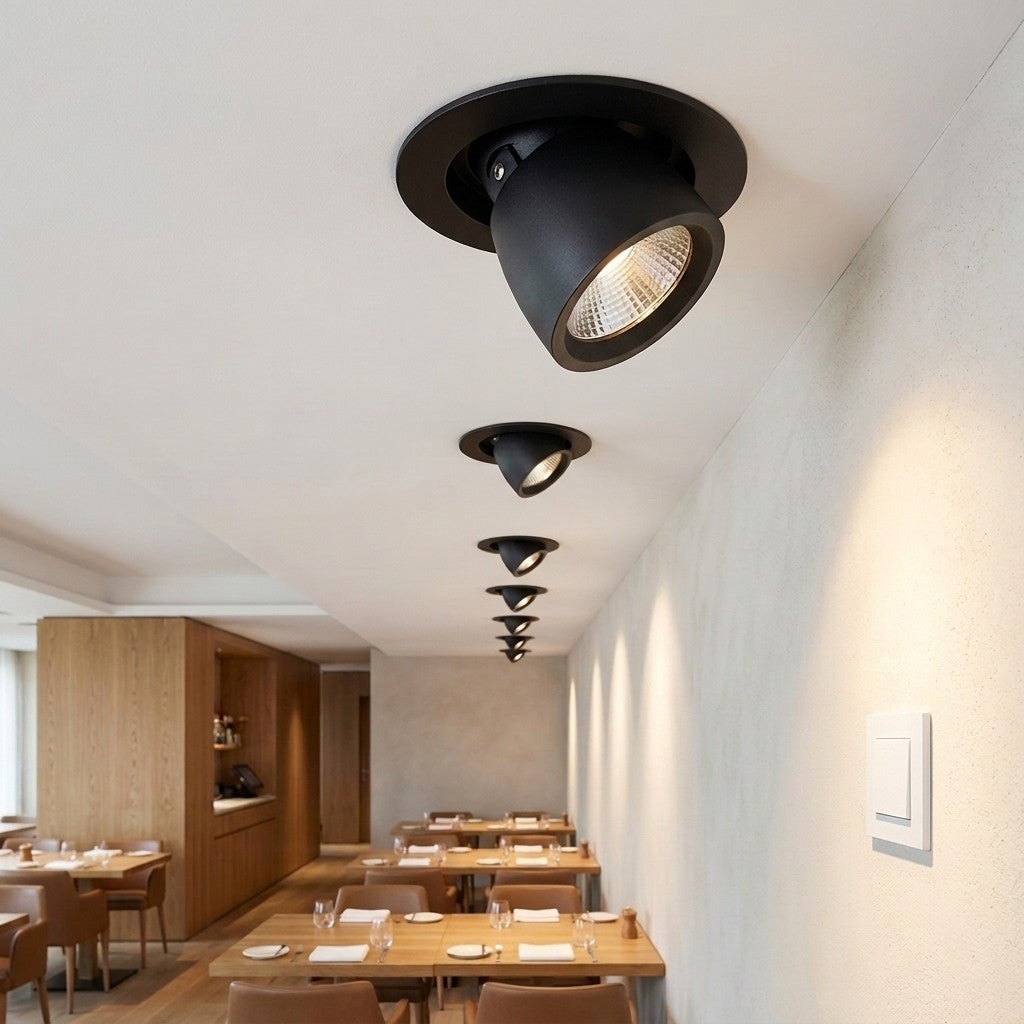 Architectural LED COB Downlights – Standard And Louvre - 8W COB Wall / Black / H85xW90 / Ø75
