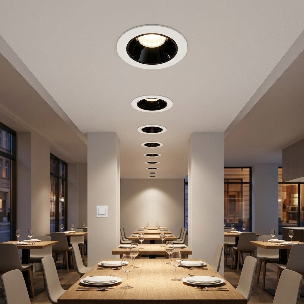 Architectural LED COB Downlights – Standard And Louvre - 8W COB Deluxe / Black + White