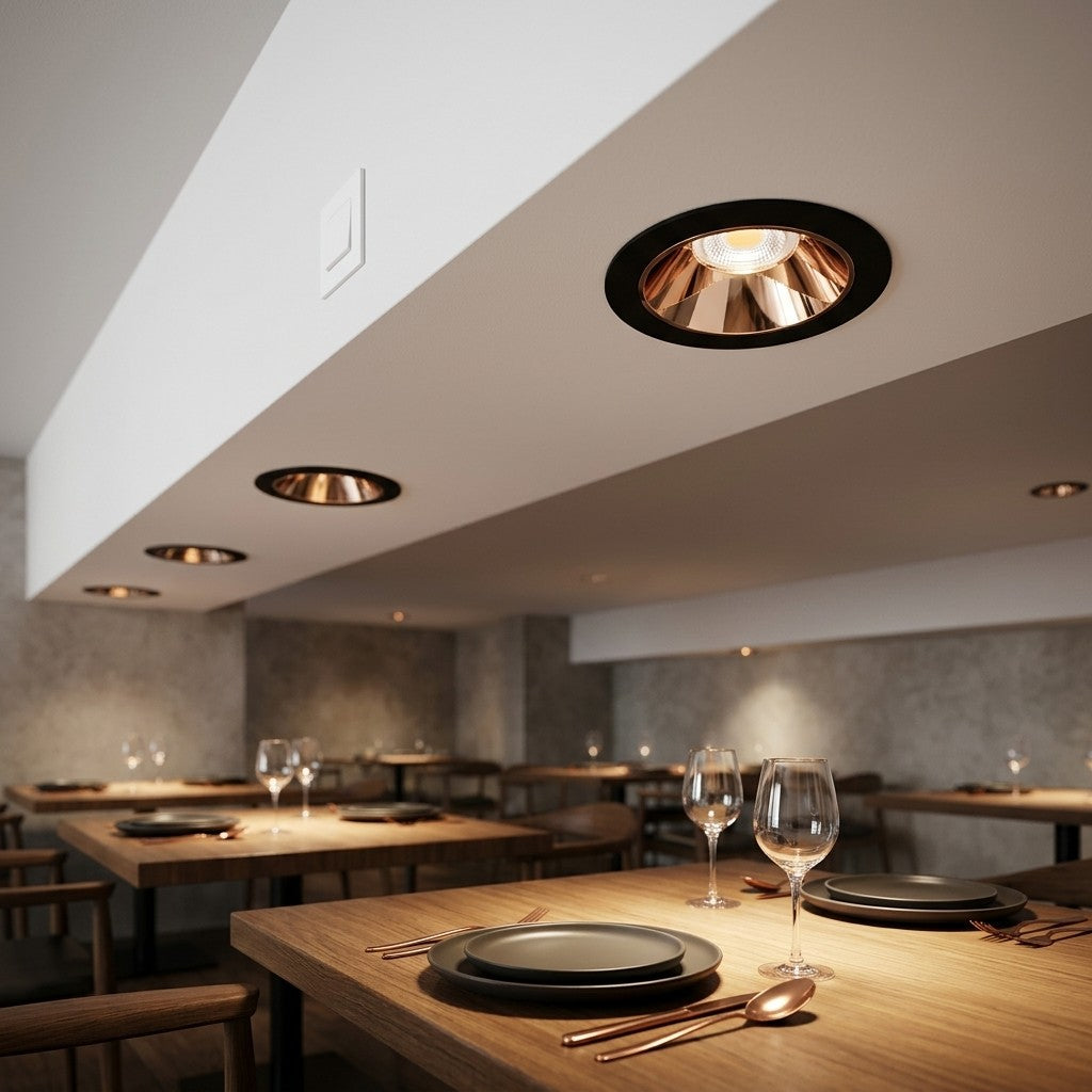 Architectural LED COB Downlights – Standard And Louvre - 8W COB Deluxe / Rose Gold + Black