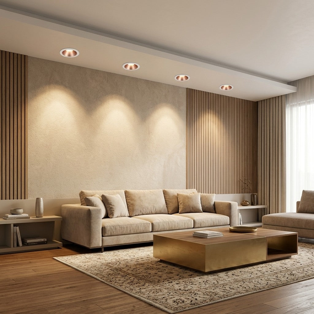 Architectural LED COB Downlights – Standard And Louvre - 5W Supremo / Rose Gold + White, 12W Supremo / Rose Gold + White, 18W Supremo / Rose Gold + White