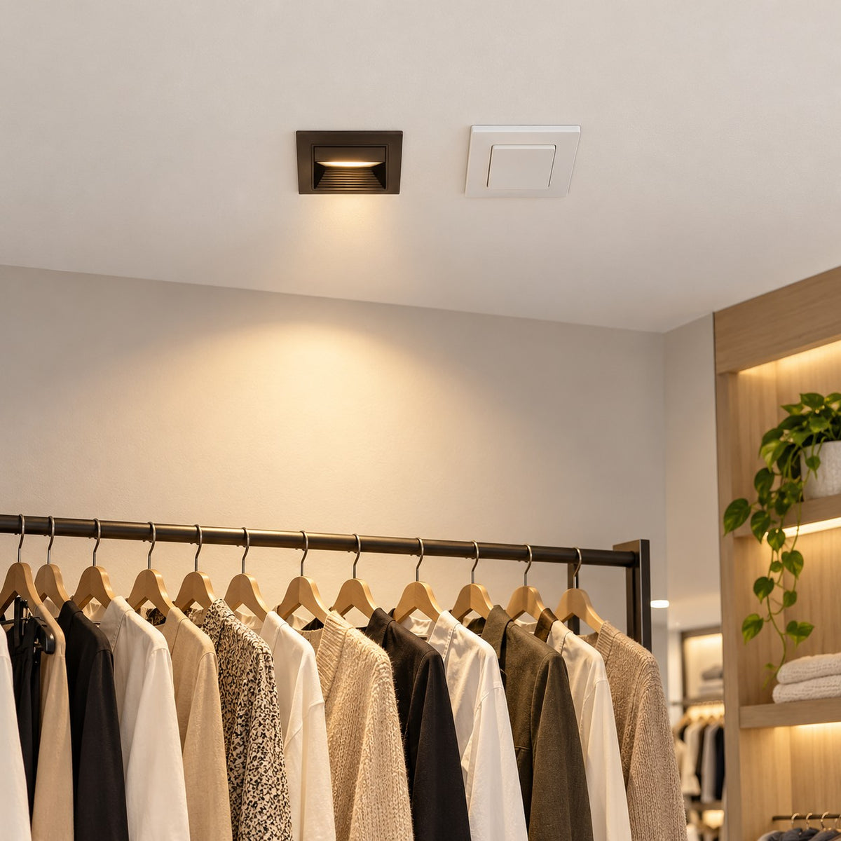 Indoor LED Surface Wall And Foot Lights - 3W Square Concealed Foot Light / Black