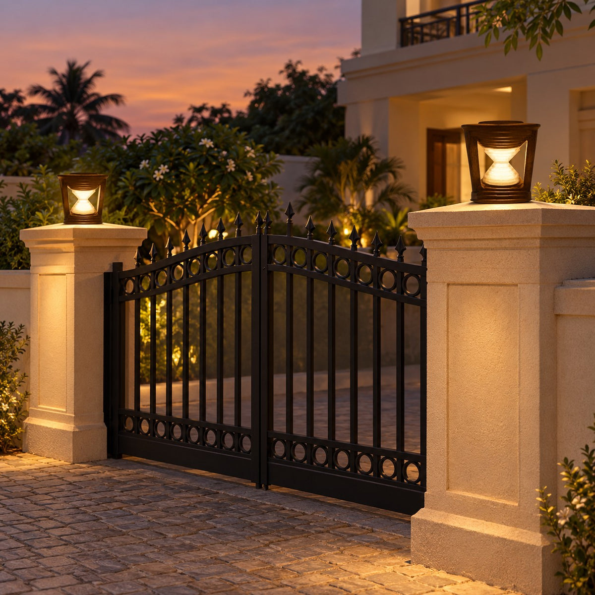 Gate And Pillar-Top LED Lights - 2x12W Hourglass Gate Fixture