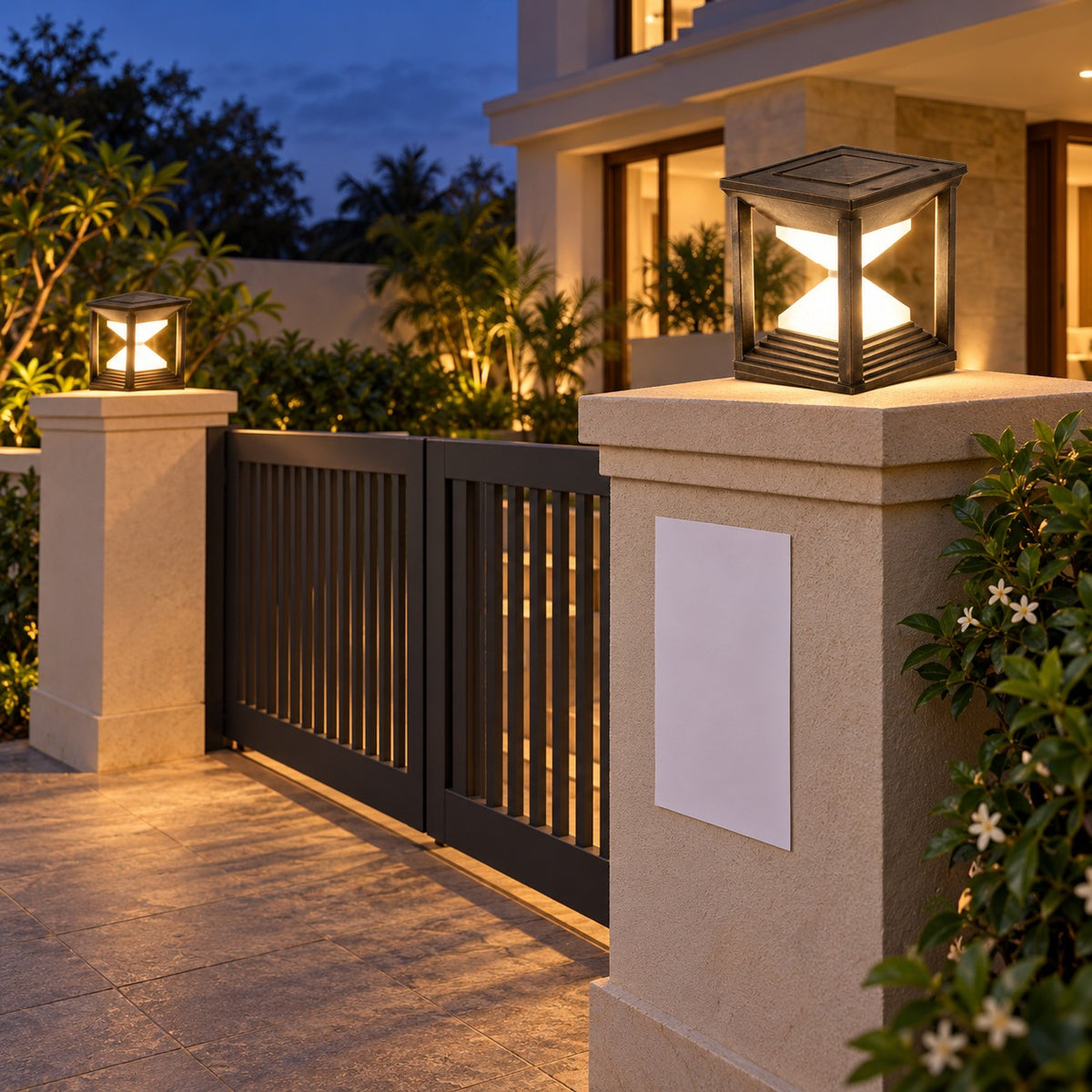 Gate And Pillar-Top LED Lights - 2x12W Stepglass Gate Fixture