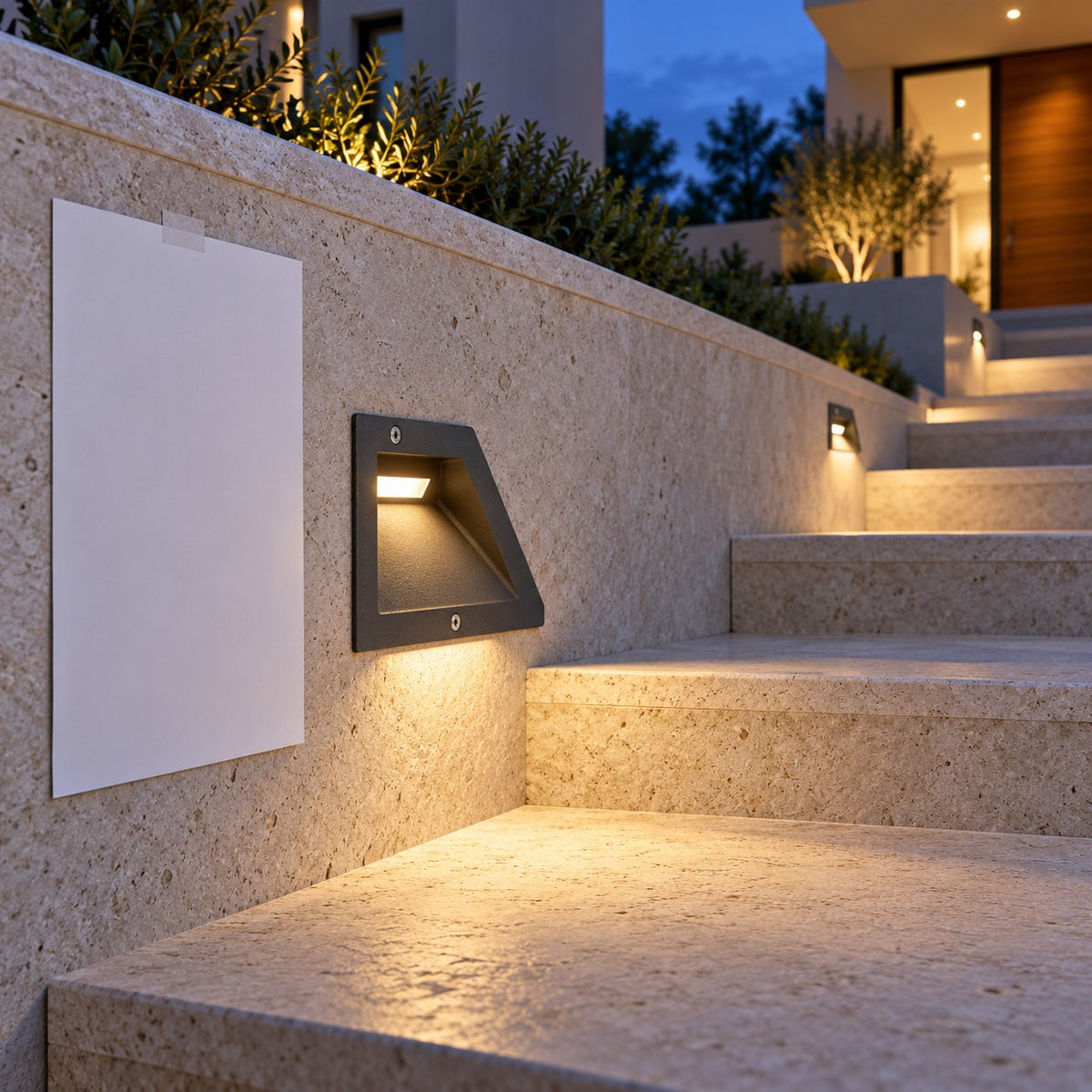 Outdoor LED Step And Brick Lights - 6W Trapezoid Concealed Wall Fixture, 6W Trapezoid Mini Concealed Wall Fixture