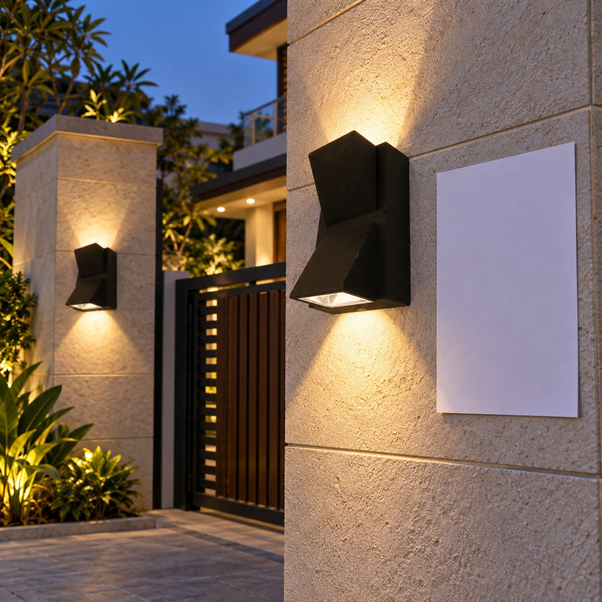 Up-Down And Pillar LED Wall Lights - 2x3W Angular Up Down Light, 6W Varga Up & Down Light Eco