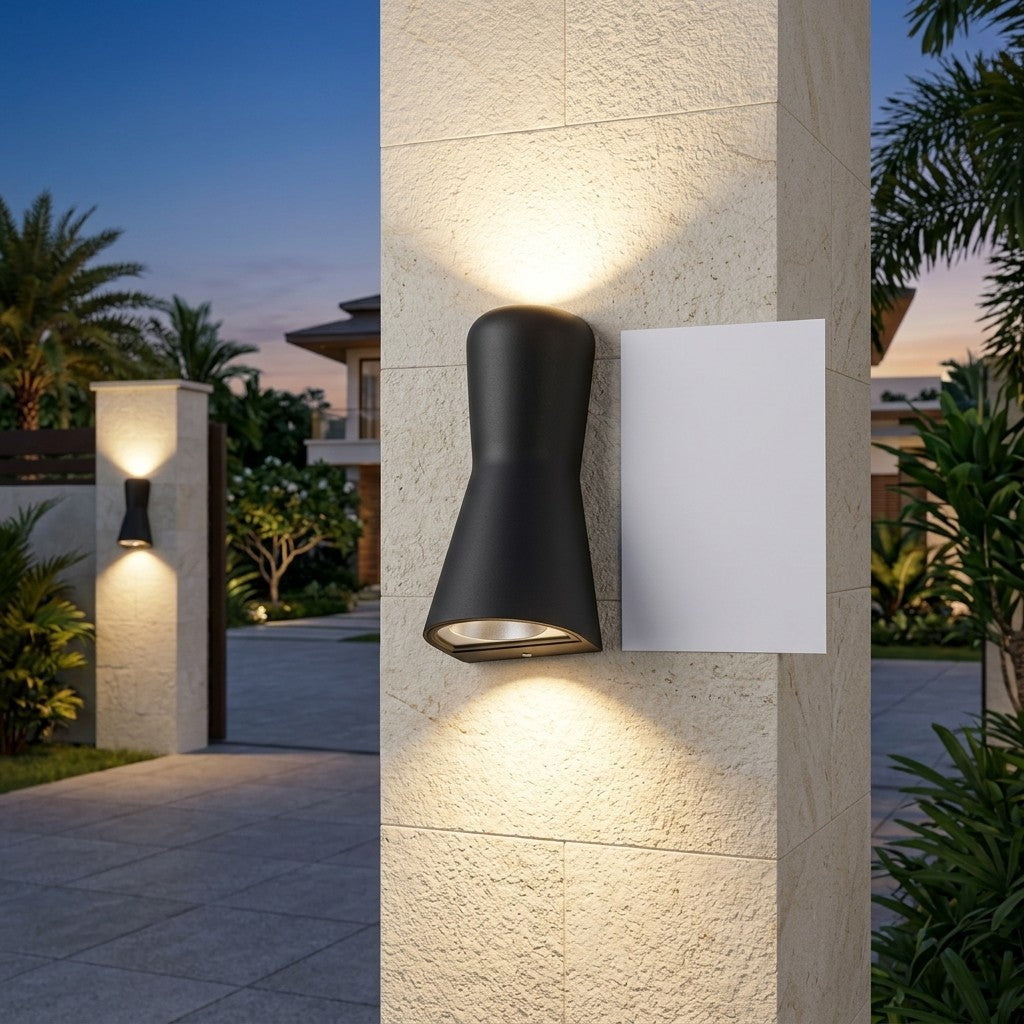 Up-Down And Pillar LED Wall Lights - 2x7W Up & Down Outdoor Fixture