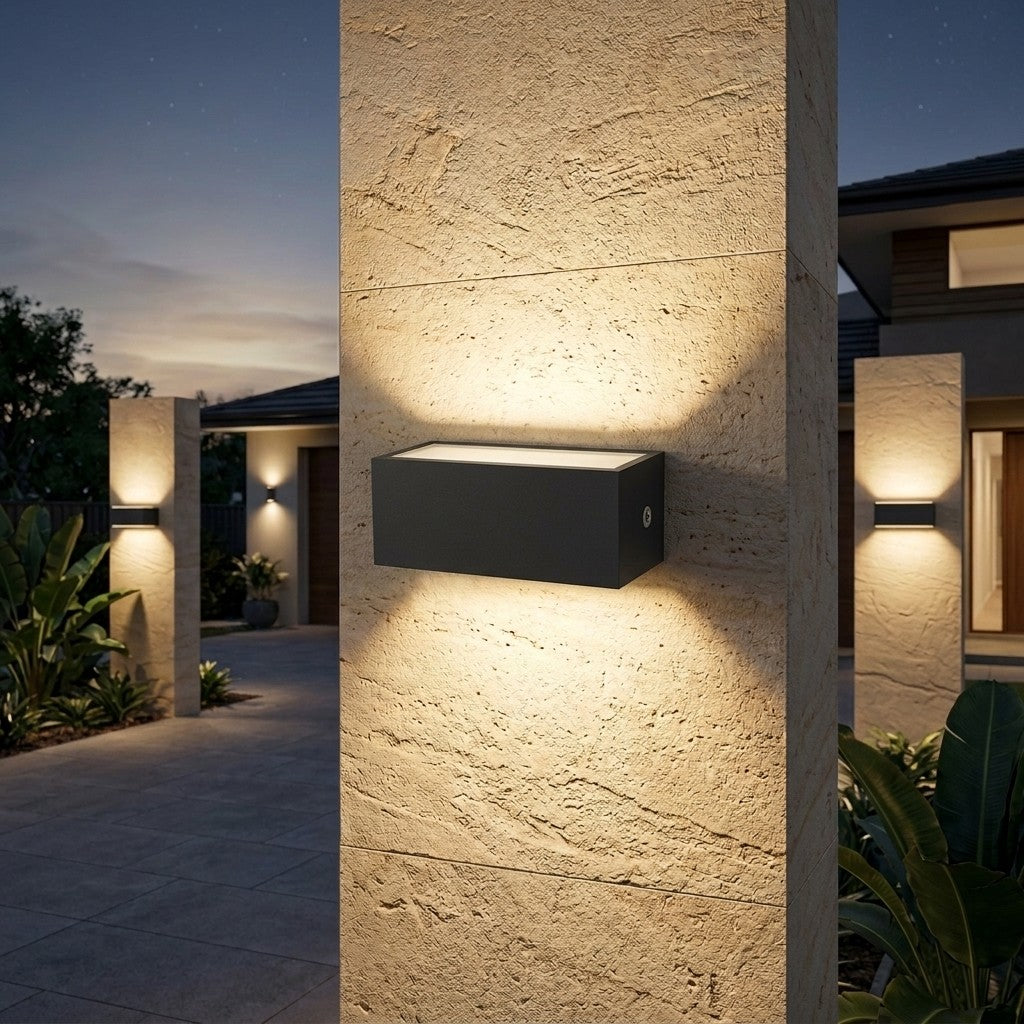 Up-Down And Pillar LED Wall Lights - 12W Rectangle Wall Light Up & Down