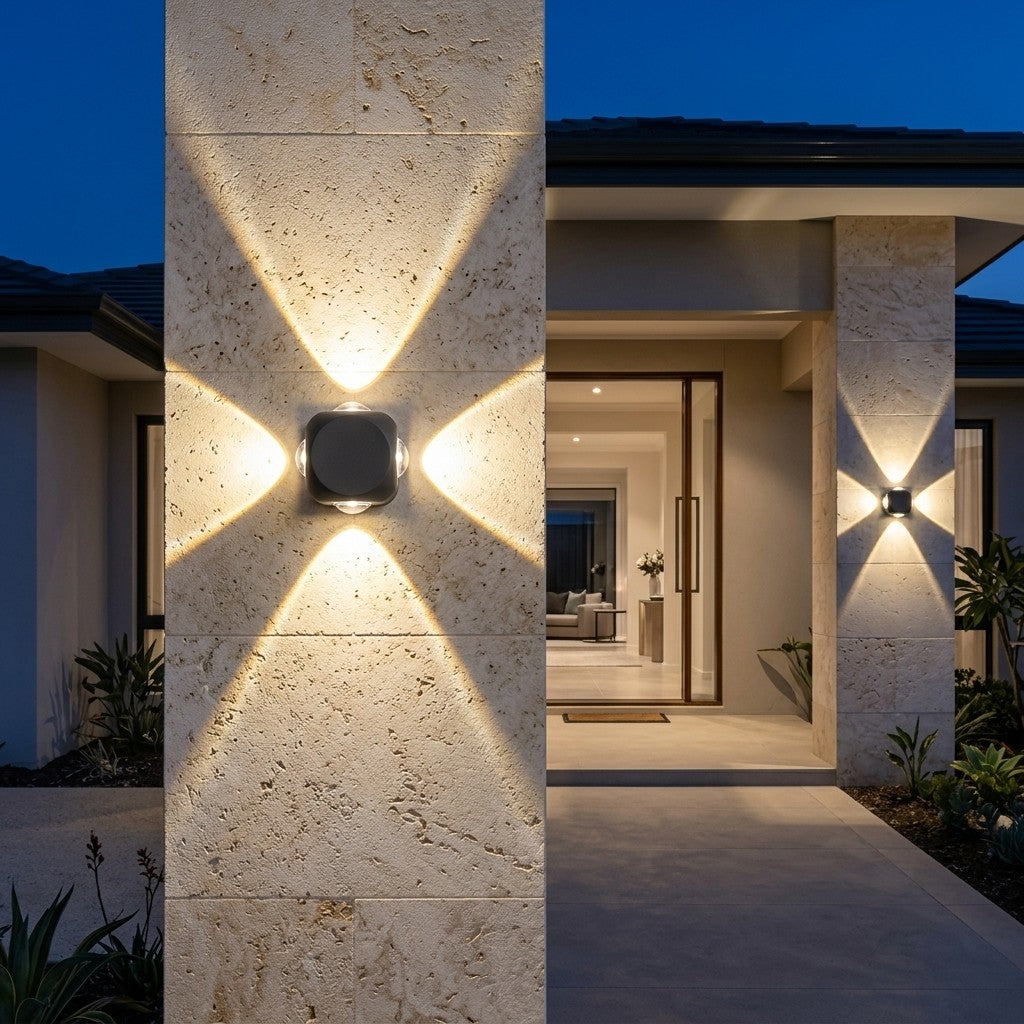 Up-Down And Pillar LED Wall Lights - 4*4x1W 4Way Mini Wall Light