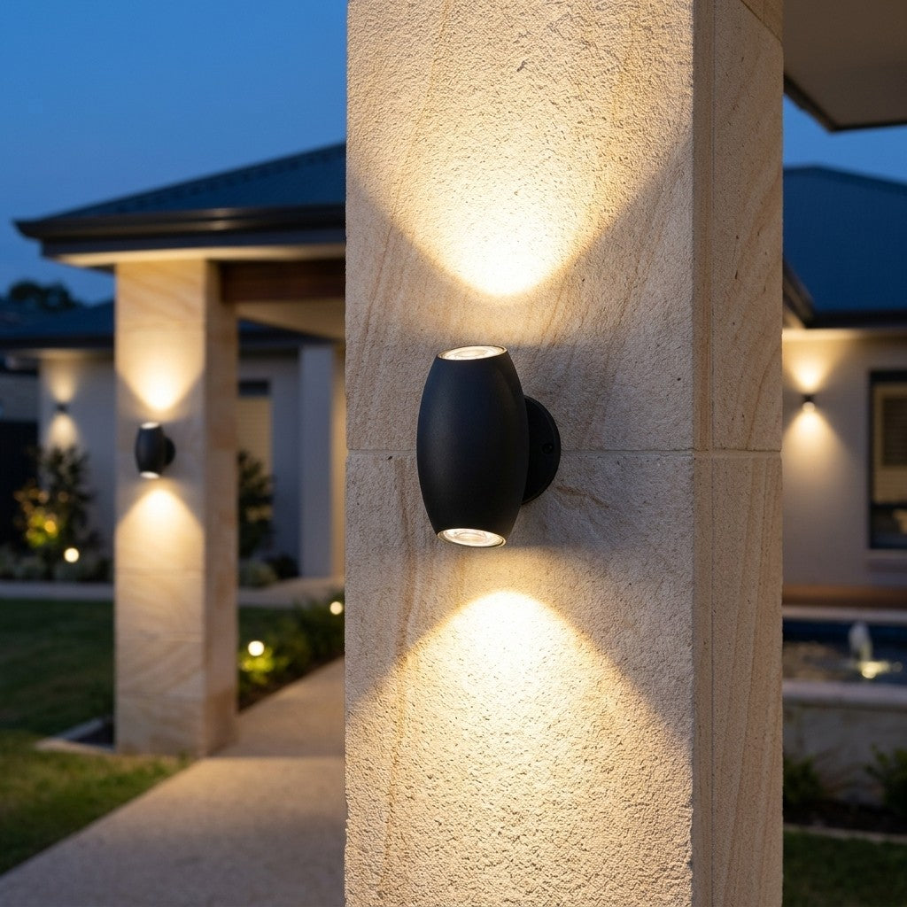 Up-Down And Pillar LED Wall Lights - 2x3W Oval Up Down Lighter