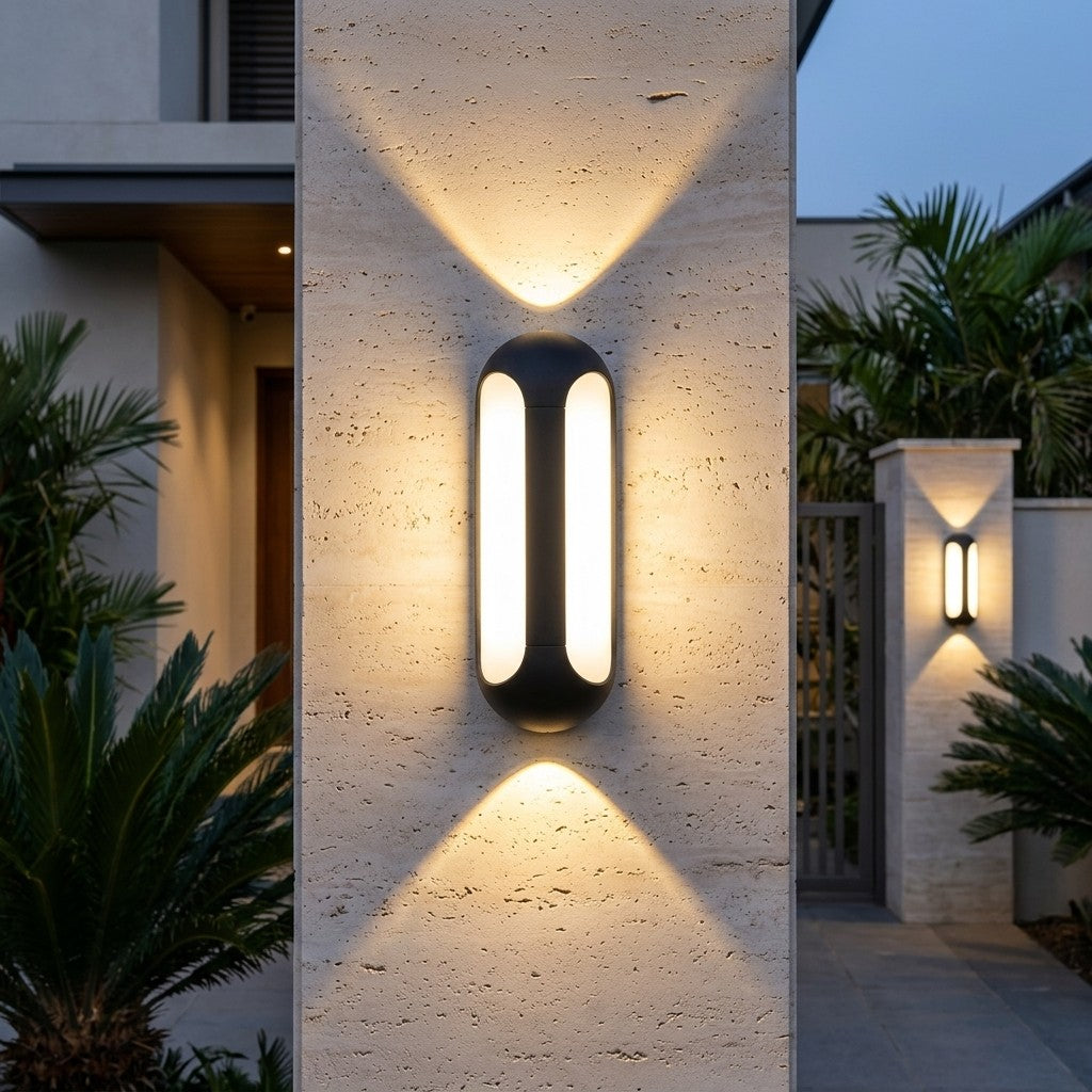 Up-Down And Pillar LED Wall Lights - 12W Brace 4Way Outdoor Wall Fixture