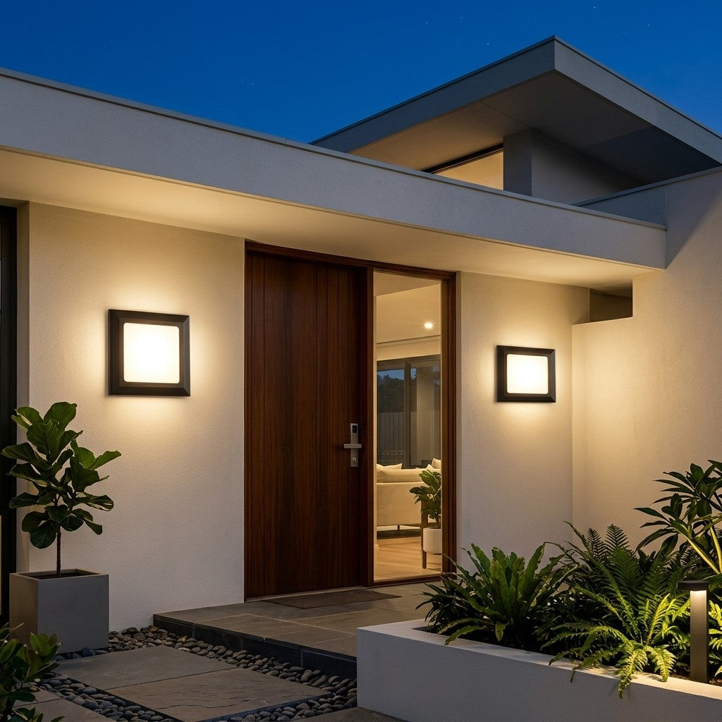 Decorative Outdoor LED Wall Lights – Range 1 - 7W Eco Slim Square Wall Fixture