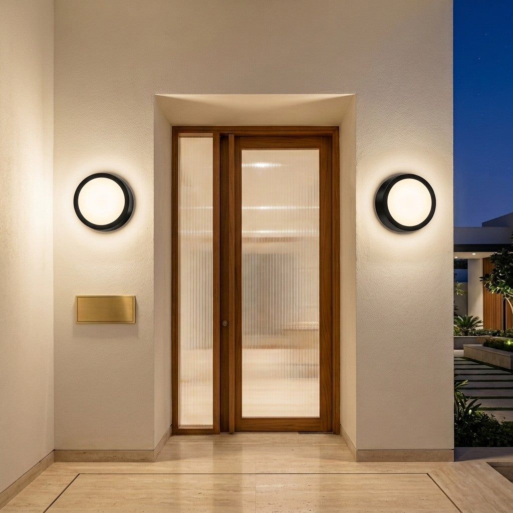 Decorative Outdoor LED Wall Lights – Range 1 - 7W Eco Slim Round Wall Fixture