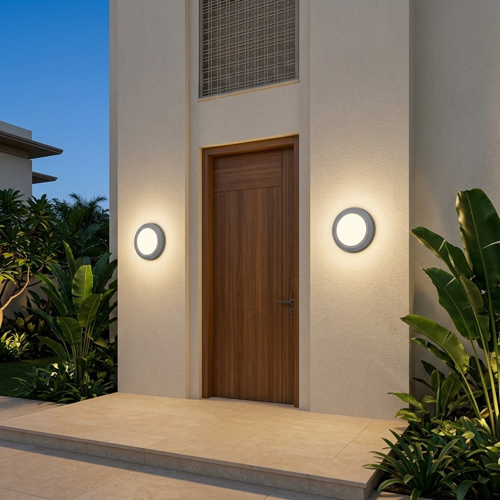 Decorative Outdoor LED Wall Lights – Range 1 - 3W Slim Round Wall Fixture