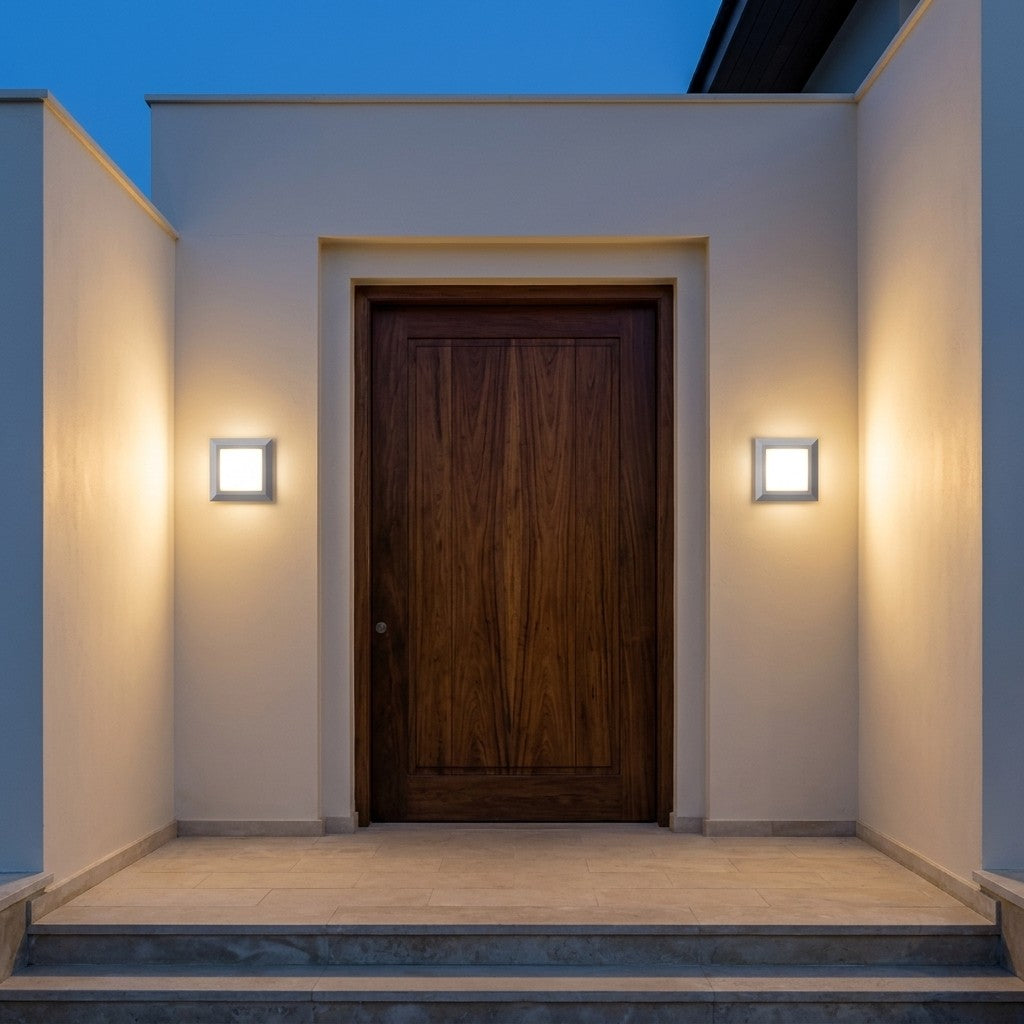 Decorative Outdoor LED Wall Lights – Range 1 - 3W Slim Square Wall Fixture