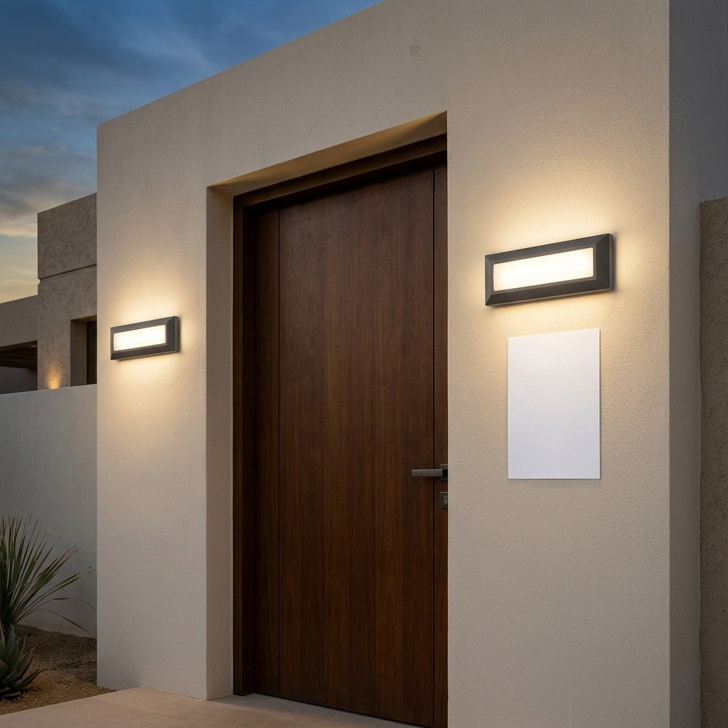 Decorative Outdoor LED Wall Lights – Range 1 - 4W Slim Rectangle Wall Fixture
