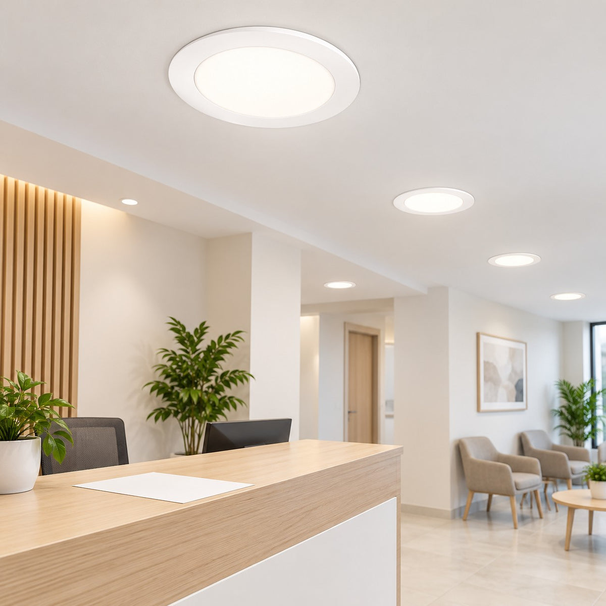 Slim And Surface LED Panel Lights – Recessed - 12W Parco Panel Concealed Round, 18W Parco Panel Concealed Round