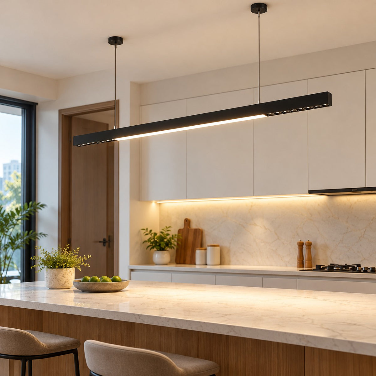 Prefab Modular LED Profile Lighting System - 48W Spot Plus Combo Suspended Profile