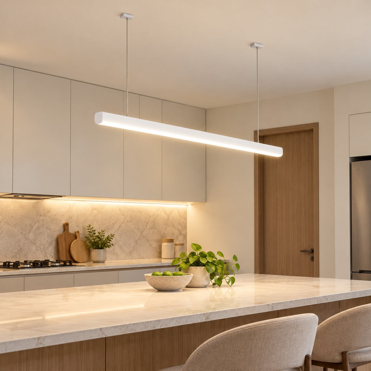 Prefab Modular LED Profile Lighting System - 40W Slim Suspended Deco Profile / White
