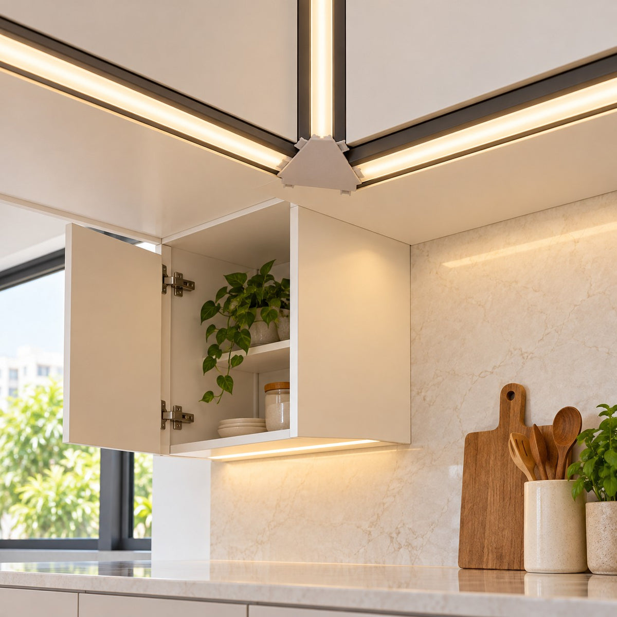 Resilient Plastic Modular LED Profile System - Tri Connector For Resilient Plastic