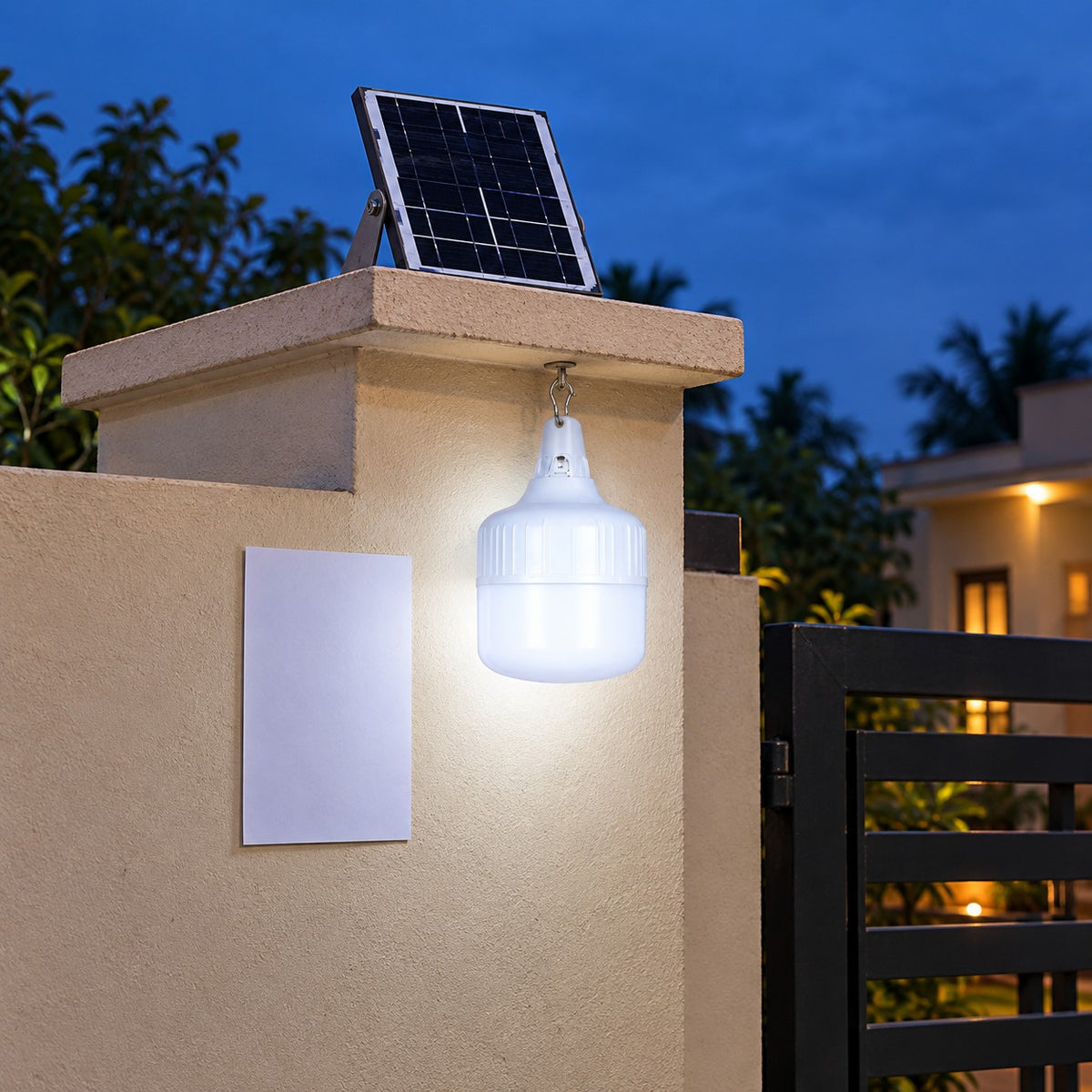 Solar LED Wall And Gate Lights - 50W Lamp With Solar Panel