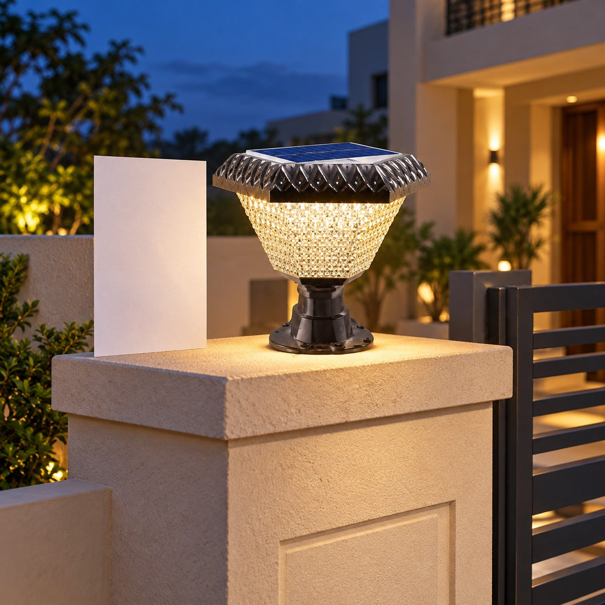 Solar LED Wall And Gate Lights - 10W Hexa Solar Gate Top