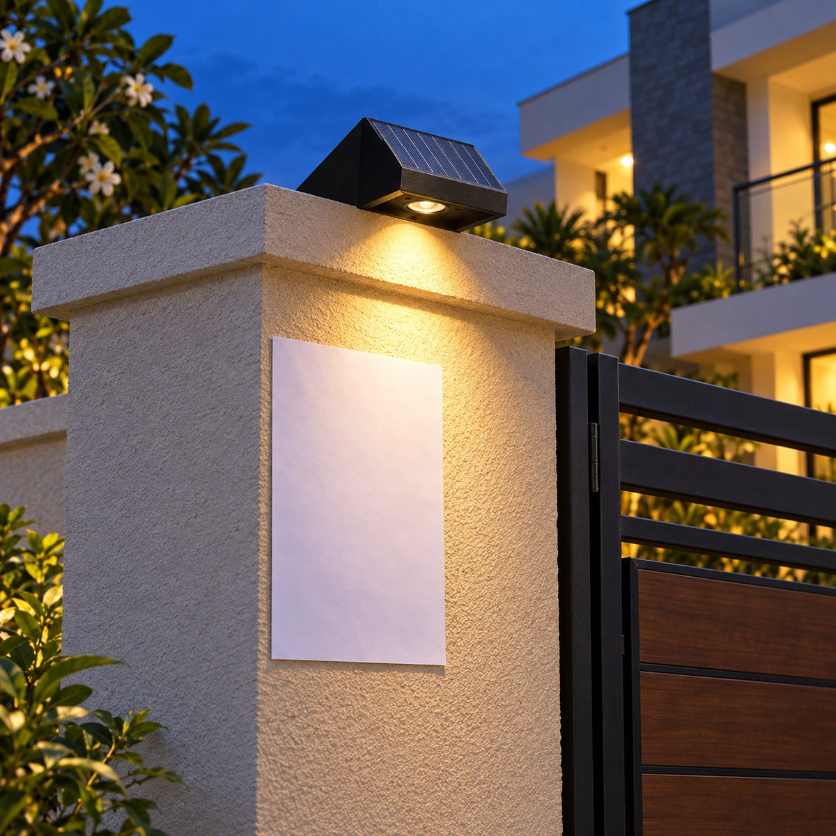 Solar LED Wall And Gate Lights - 4W Solar Jagged Wall Light