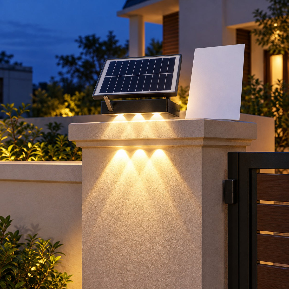 Solar LED Wall And Gate Lights - 6x1W Solar Wall Light Up& Down