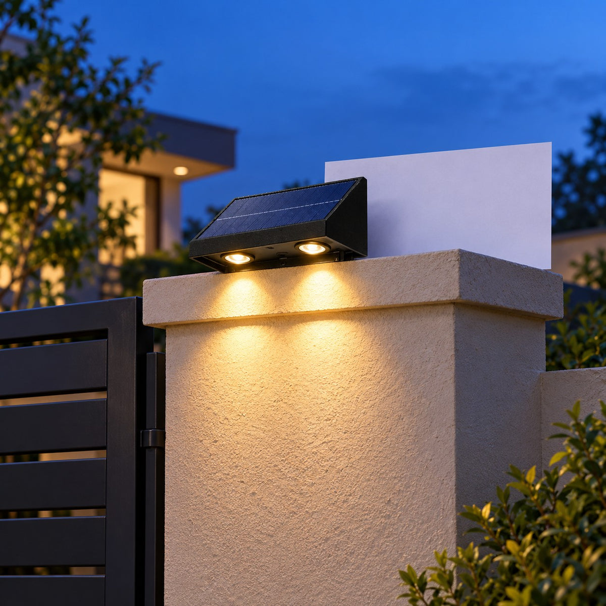 Solar LED Wall And Gate Lights - 2x2W Solar Angular Streak Light