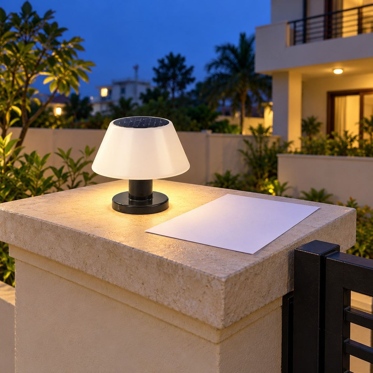 Solar LED Wall And Gate Lights - 5W Solar Conoid Rechargeable Table Lamp