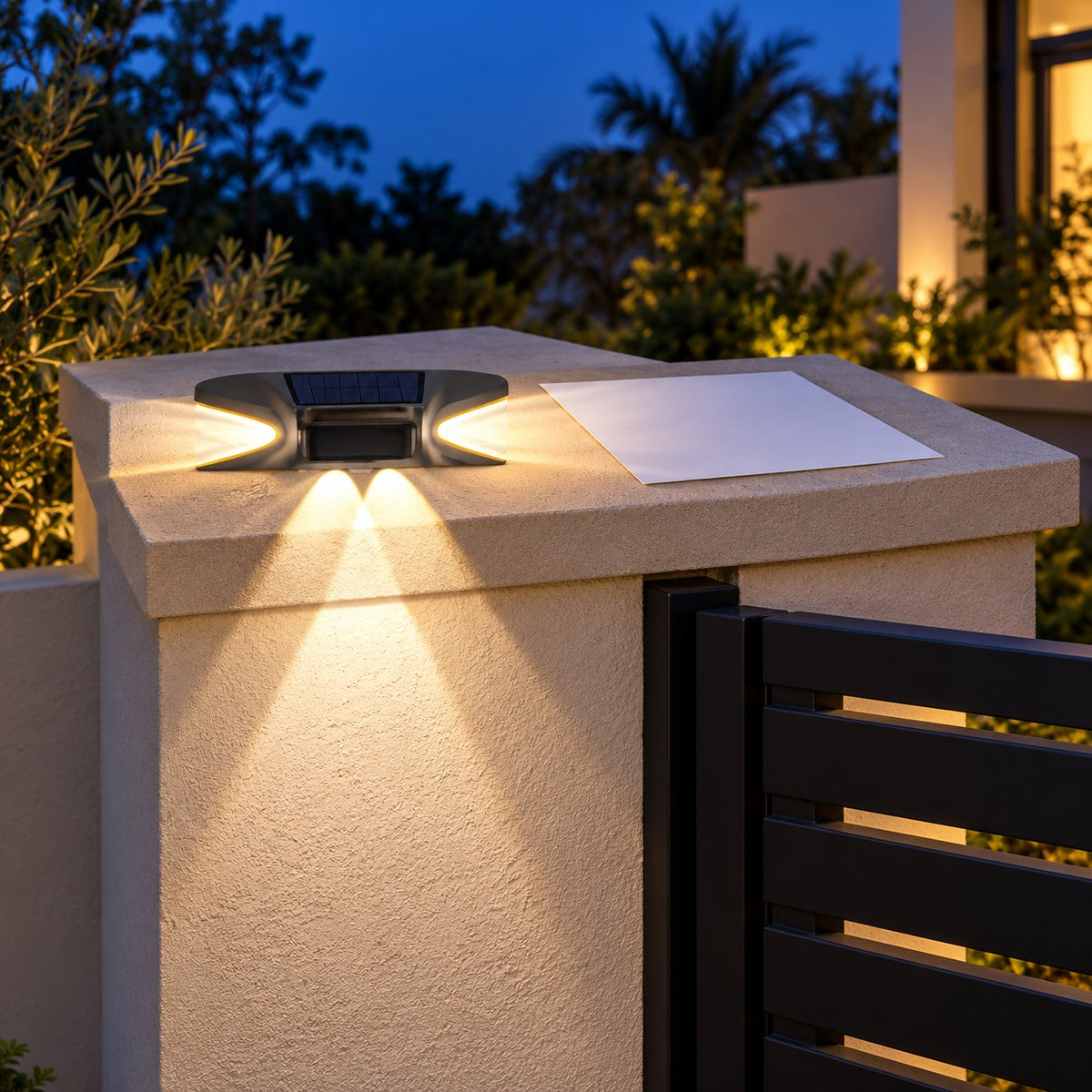 Solar LED Wall And Gate Lights - 6W Solar 3Way Light