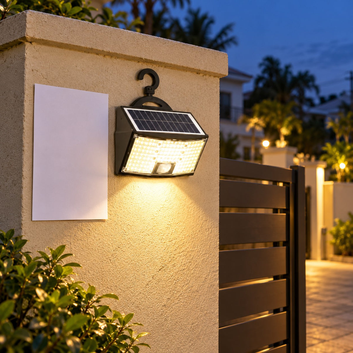 Solar LED Wall And Gate Lights - 12W Solar Big Wall Fixture Light