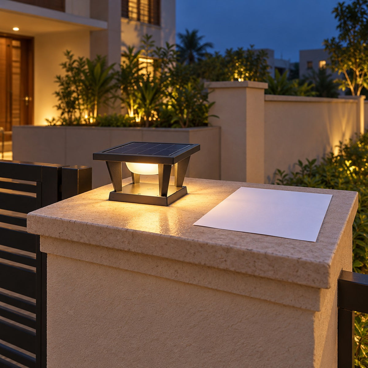 Solar LED Wall And Gate Lights - 12W Pergola Solar Gate Light