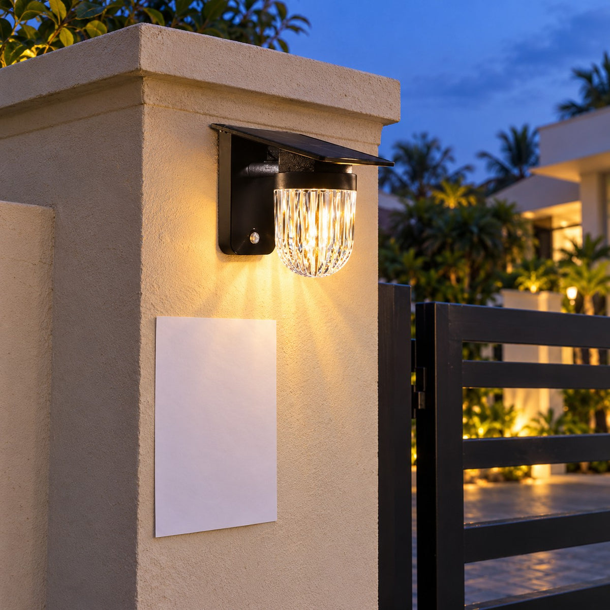 Solar LED Wall And Gate Lights - 8W Solar Goblet Wall Light