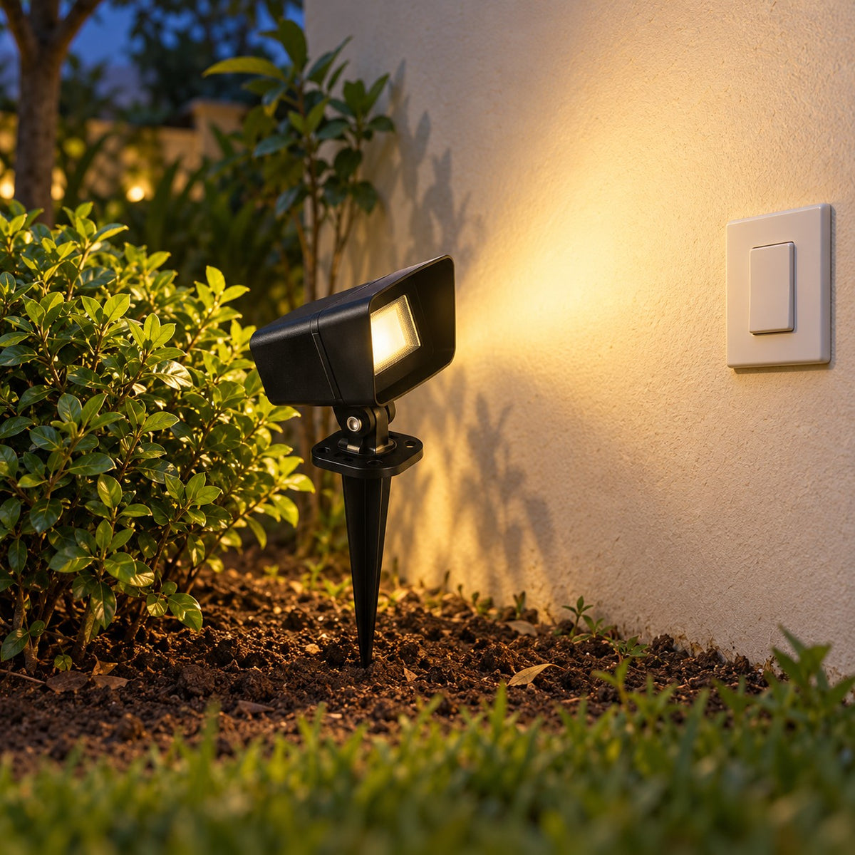 Mains And Solar Garden LED Spike Lights - 5W COB Outdoor Flash Spike