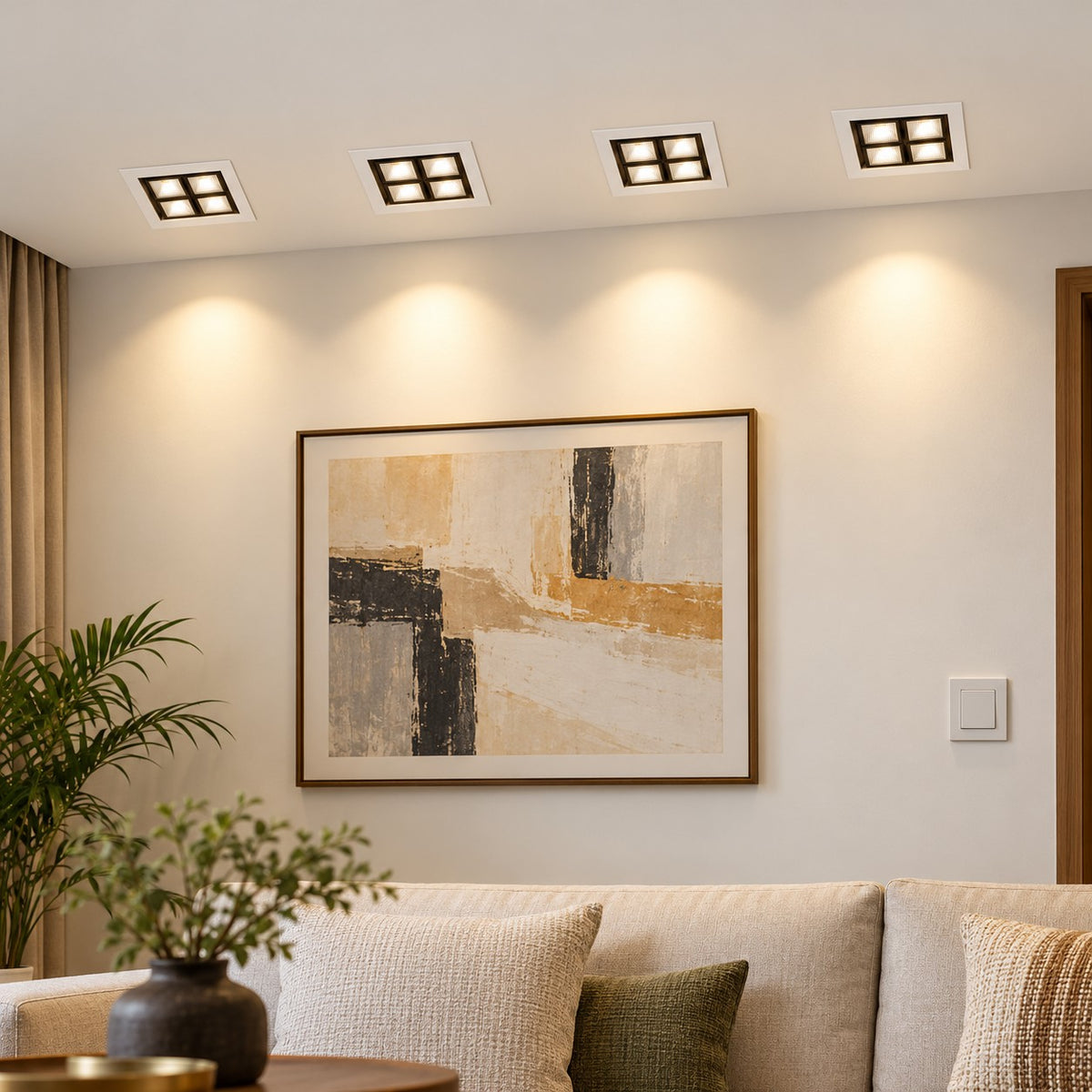 Recessed LED Spot Lights And Downlights – Up To 5W - 4x1W Matrix Fixture Square Dl