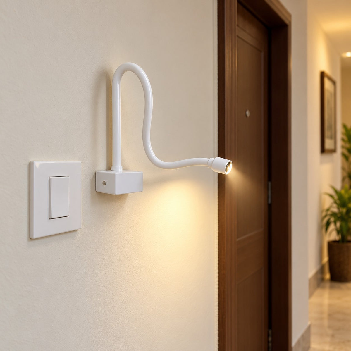 Surface LED Cylinders And Bedside Reading Lights - 1W Long Neck Bed Side