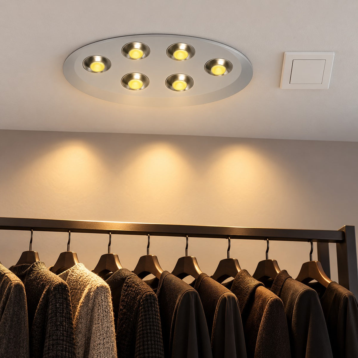 LED Surface Spot Lights - 6x8W COB Qval Surface