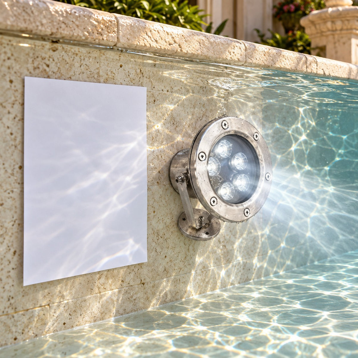 LED Underwater And Fountain Lights - 6W SS Fixture, 6W SS Fixture Underground Under Water, 6W 24V Underwater Fountain Fixture W