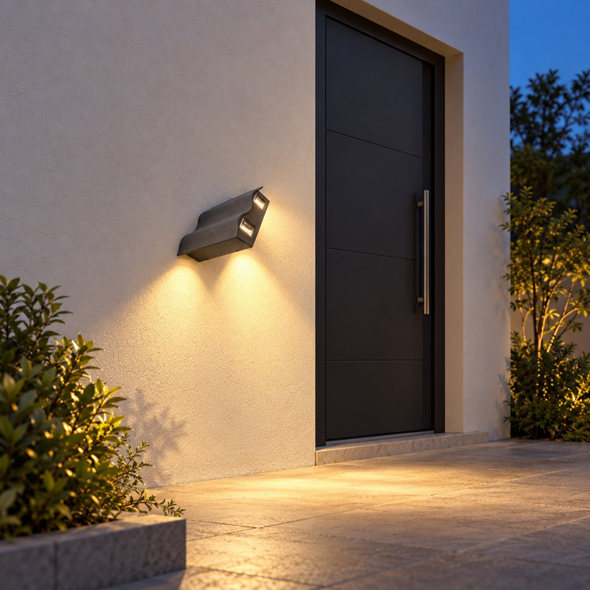 Outdoor LED Wallwasher And Beam Lights - 4x3W Curvix Wall Light Wide Beam