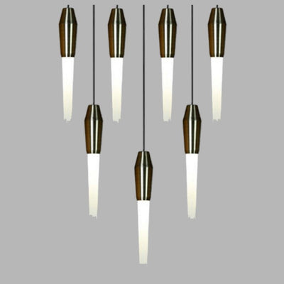 JS-SV-H/L 333- 7 Brass Antique/Copper Antique 30w Cluster hangings