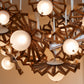 Sunburst Wood Fan Cluster Chandelier – A Statement Piece for Double-Height Lobbies