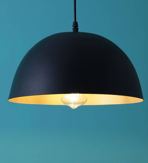 Servia Black Metal Hanging Light | GOLA-12"-P5-BK-GD | Included Bulb | Eliante by Jainsons Lights