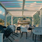 Rooftop pergola seating area lighting at The Golden Meadows Resort